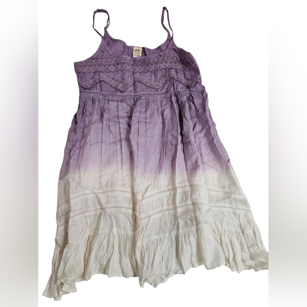 Purple and White Ombre Sundress With Straps